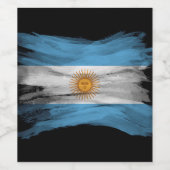 Argentina flag brush stroke, national flag weinetikett (Einzelnes Label)