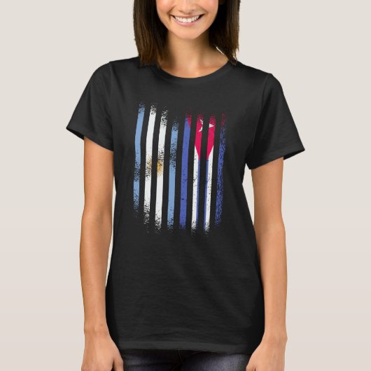 Argentina Flag Cuba Grown Country Flags Stripes T-Shirt (Vorderseite)
