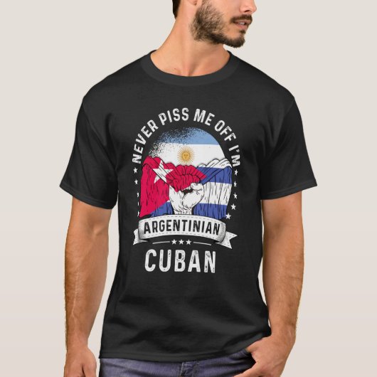 Argentina Flag Cuba Grown Humor Citizen Pride T-Shirt (Vorderseite)