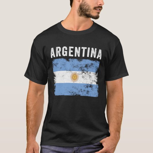 Argentina Flag Distressed  Men Women Kids  Argenti T-Shirt (Vorderseite)