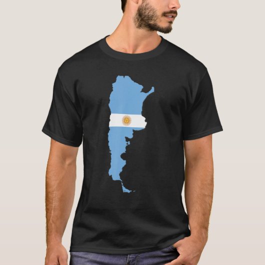 Argentina flag in Argentina outline Argentina T-Shirt (Vorderseite)
