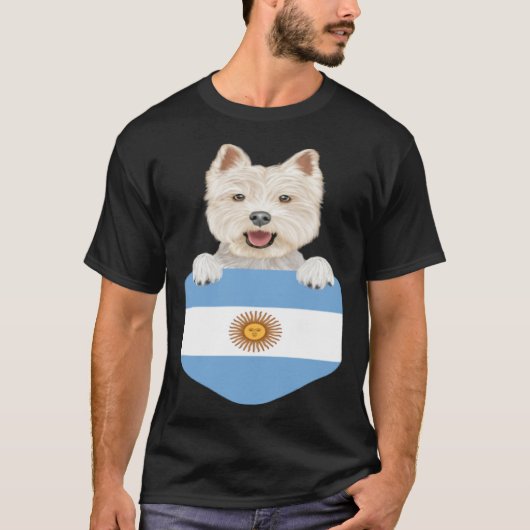 Argentina Flag West Highland White Terrier Dog In T-Shirt (Vorderseite)