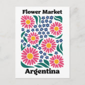 Argentina Flower Market Pink Daisy & Blue Meadow Postkarte (Vorderseite)