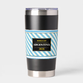 Argentina Football Fan Flag Colors Stripe Pattern  Thermobecher