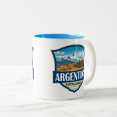Argentina Illustration Retro Badge Zweifarbige Tasse (VorderseiteRechts)