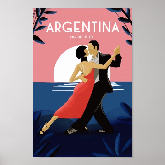 Argentina mar del plata tango Vintag Poster (Vorne)