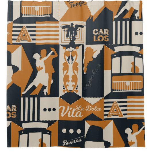 Argentina Muster nahtlose Design-Abbildung Duschvorhang (Vorderseite)
