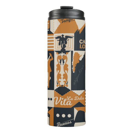 Argentina Muster nahtlose Design-Abbildung Thermosbecher (Vorderseite)