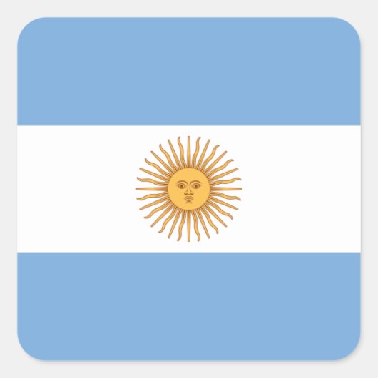 Argentina Quadratischer Aufkleber (Vorderseite)