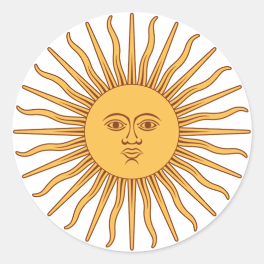 Argentina Sol de Mayo Runder Aufkleber (Vorderseite)