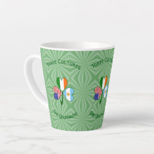 Argentina USA Ireland Flags Shamrock Your Name Milchtasse