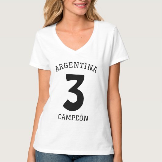 ARGENTINA WIN CAMPEÓN CUSTOMIZE PERSONALISIERTE T- T-Shirt (Vorderseite)