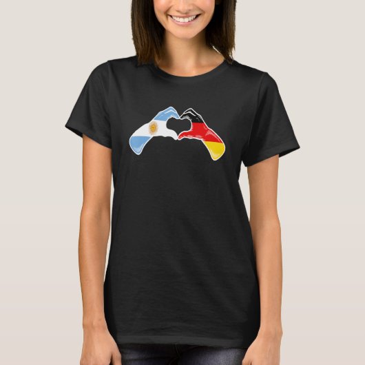 Argentine Germany Flag - Argentinian German Heart T-Shirt (Vorderseite)