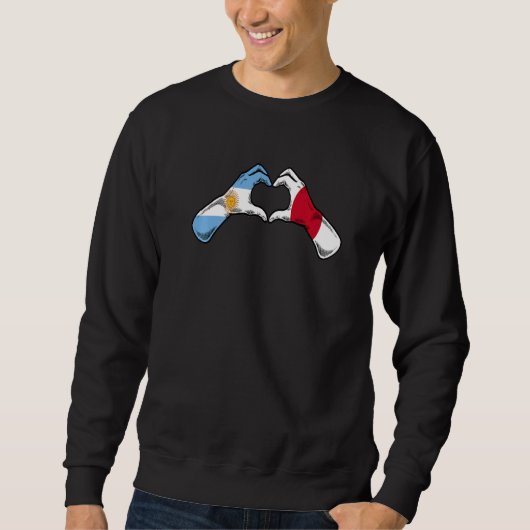 Argentine Japan Flag - Argentinian Japanese Heart Sweatshirt (Vorderseite)
