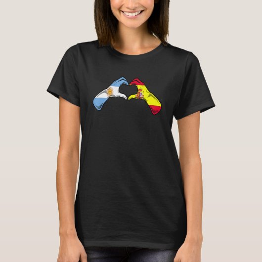 Argentine Spain Flag - Argentinian Spanish Heart_1 T-Shirt (Vorderseite)