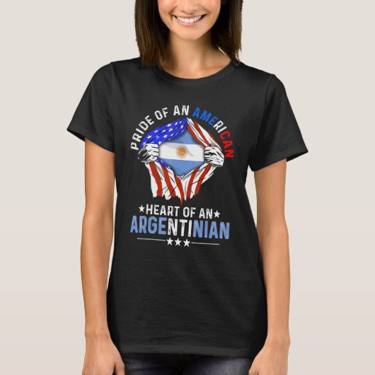 Argentinian American America Pride Foreign Argenti T-Shirt (Vorderseite)