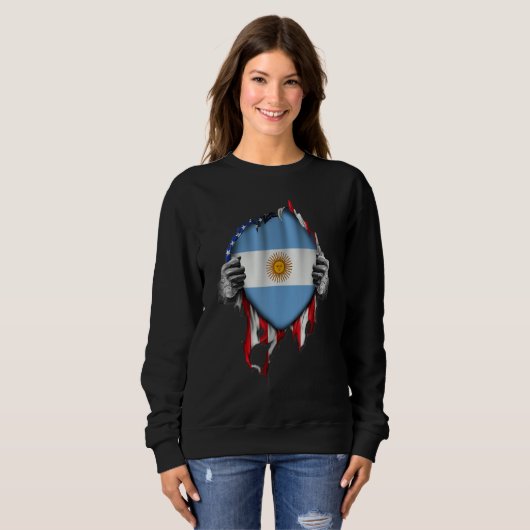 Argentinian Blood Inside Me Argentina Flag Sweatshirt (Vorne ganz)