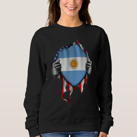 Argentinian Blood Inside Me Argentina Flag Sweatshirt (Vorderseite)