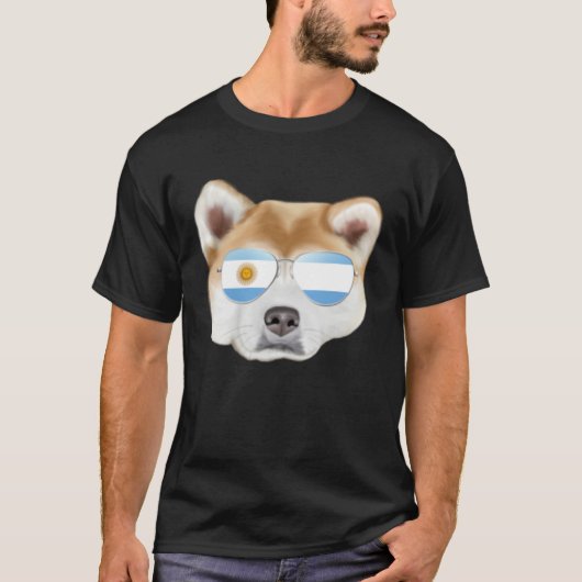 Argentinian Flag Akita Dog Argentina Pocket T-Shirt (Vorderseite)