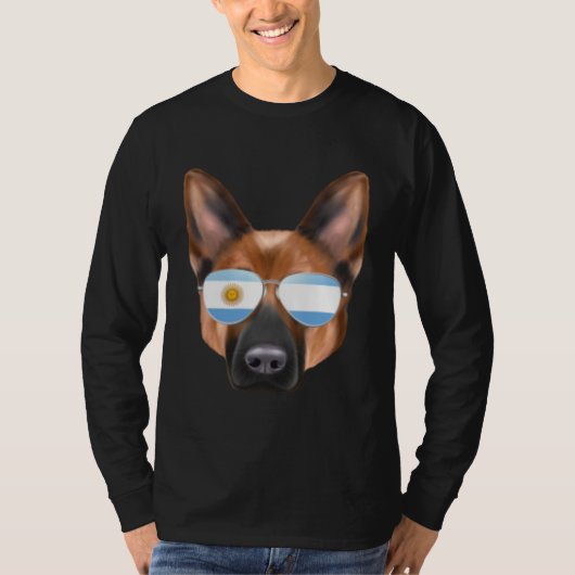 Argentinian Flag German Shepherd Dog Argentina Poc T-Shirt (Vorderseite)