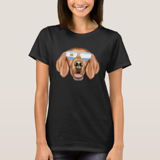 Argentinian Flag Irish Setter Dog Argentina Pocket T-Shirt (Vorderseite)
