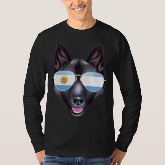 Argentinian Flag Norwegian Elkhound Dog Argentina  T-Shirt (Vorderseite)