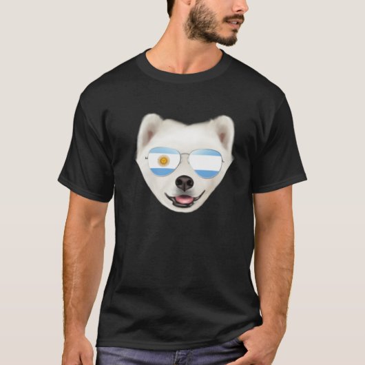 Argentinian Flag Samoyed Dog Argentina Pocket T-Shirt (Vorderseite)