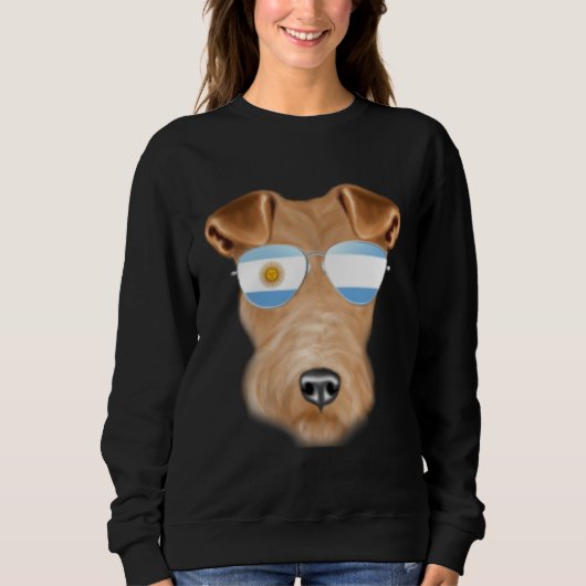 Argentinian Flag Wire Fox Terrier Dog Argentina Po Sweatshirt (Vorderseite)