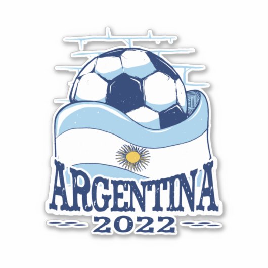 ARGENTINIEN 2022 ARGENTINIEN FLAGFASER AUFKLEBER (Vorderseite)