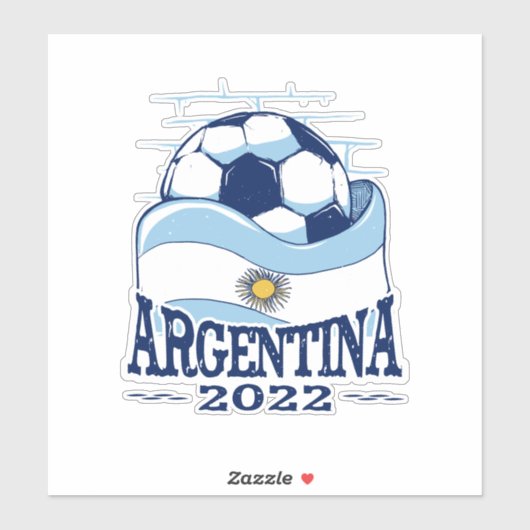 ARGENTINIEN 2022 ARGENTINIEN FLAGFASER AUFKLEBER (Blatt)
