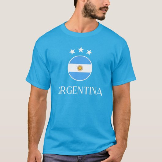 Argentinien 2 Weiße 3 Sterne T-Shirt (Vorderseite)