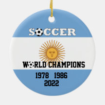 Argentinien 3 Mal Fußball Champs Ornament