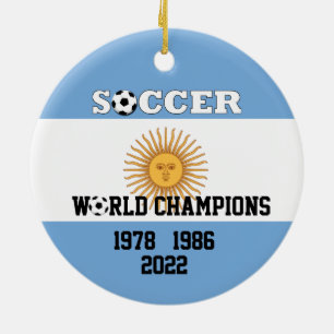 Argentinien 3 Mal Fußball Champs Ornament
