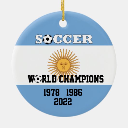 Argentinien 3 Mal Fußball Champs Ornament (Hinten)