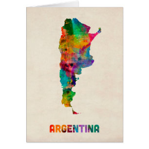 Argentinien-Aquarell-Karte