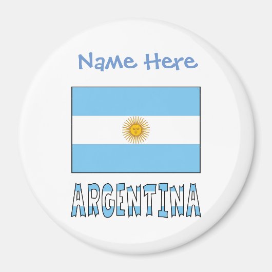 Argentinien - Argentinische Flagge - Blaue Persona Magnet (Vorne)