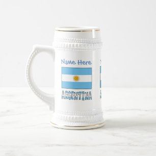 Argentinien Argentinische Flagge Personalisierung  Bierglas