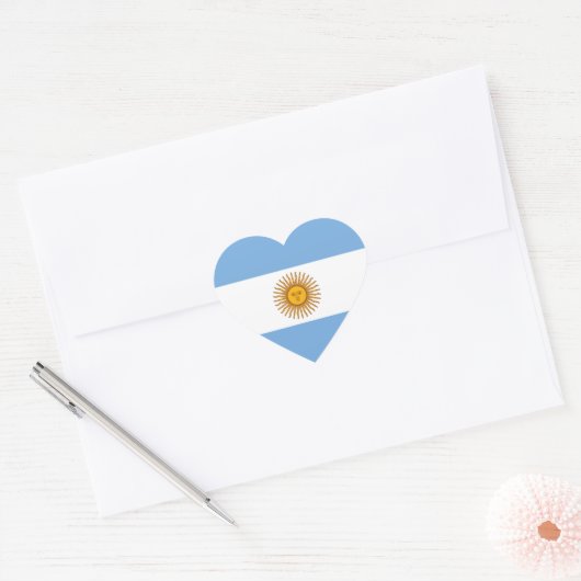 Argentinien/Argentinische Herzenflagge Herz-Aufkleber (Umschlag)