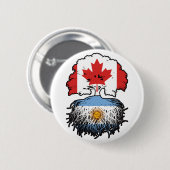 Argentinien Argentinischer Kanadier Tree Roots Button (Vorne & Hinten)