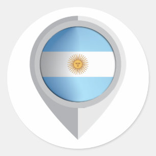 Argentinien Button Location Flag Runder Aufkleber
