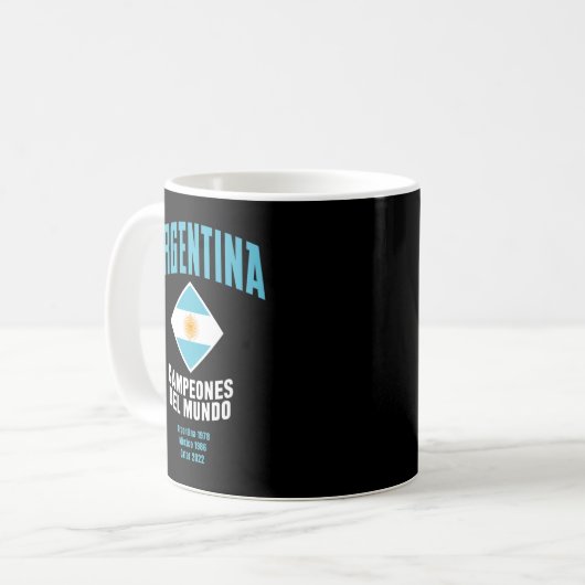 Argentinien Campeones del Mundo 2023 Kaffeetasse (Vorderseite Links)