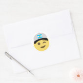 Argentinien Emoji Baseball Hat Runder Aufkleber (Umschlag)