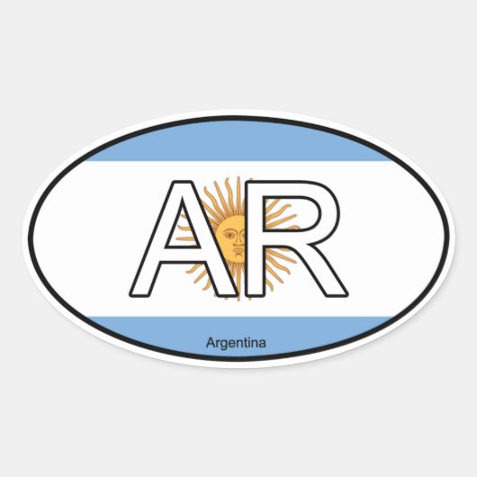 Argentinien-Euro-Sticker Ovaler Aufkleber (Vorderseite)