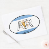 Argentinien-Euro-Sticker Ovaler Aufkleber (Umschlag)