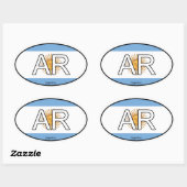 Argentinien-Euro-Sticker Ovaler Aufkleber (Blatt)