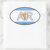 Argentinien-Euro-Sticker Ovaler Aufkleber (Tasche)