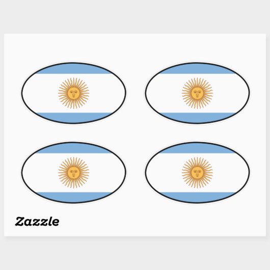 Argentinien-Euro-Sticker Ovaler Aufkleber (Blatt)