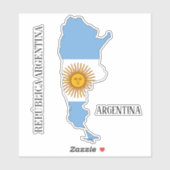 Argentinien Flag Map Kontur Aufkleber (Blatt)