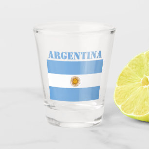 Argentinien-Flagge Fußbälle Fußball Argentinisch B Schnapsglas