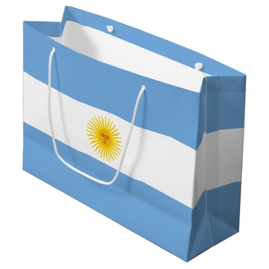 Argentinien-Flagge Große Geschenktüte (Vorderseite Schrägansicht)